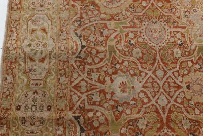 Fine Antique Persian Tabriz Hand Knotted Wool Rug