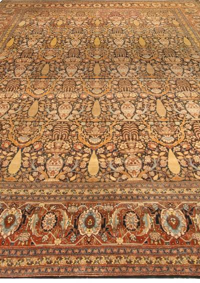 Fine Antique Persian Tabriz Handmade Wool Rug