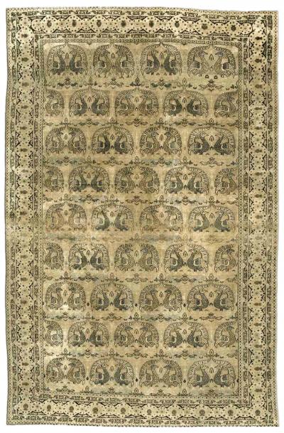 Fine Antique Persian Tabriz Handwoven Wool Carpet