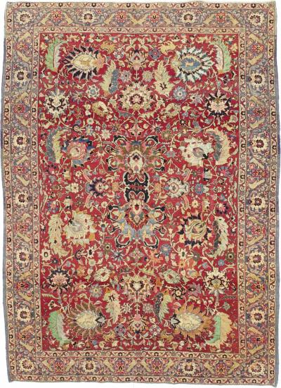Fine Antique Persian Tehran Wool Rug 6 9 x 9 5 