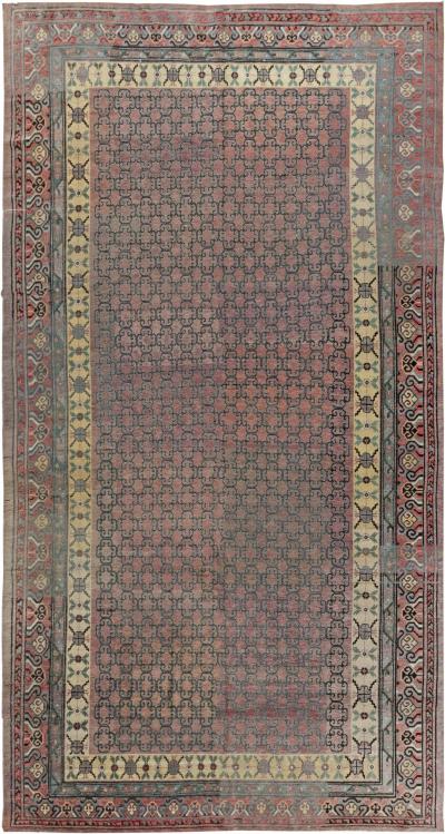 Fine Antique Samarkand Khotan Handmade Wool Rug
