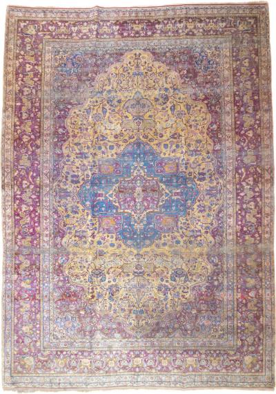 Fine Antique Silk Kashan Rug 7 4 x 10 4 