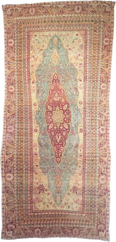 Fine Antique Turkish Gordez Wool Rug Odd and rare size 8 0 x 17 8 