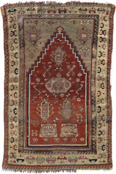 Fine Antique Turkish Konia Rug 3 0 x 4 8 