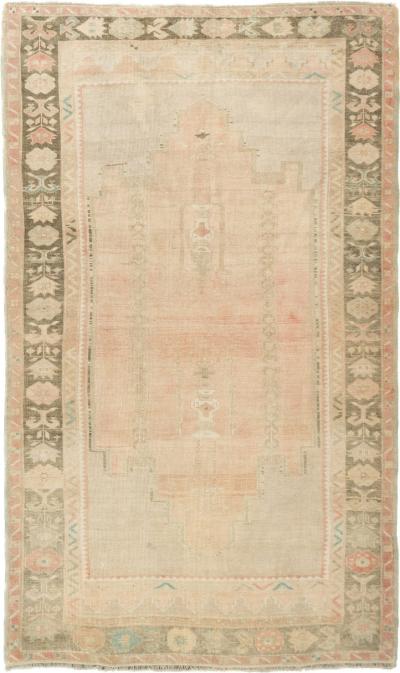 Fine Antique Turkish Oushak Wool Rug 4 8 x 7 9 
