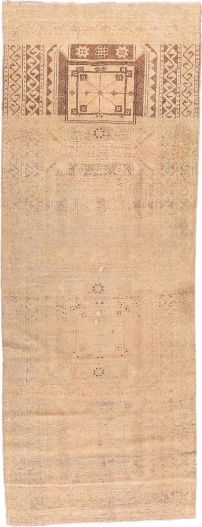 Fine Antique Turkish Oushak Wool Runner 3 9 x 10 4 