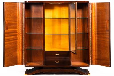 Fine Art Deco Macassar Ebony Vitrine Display Cabinet by Gouff ca 1930