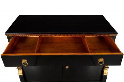 Fine Austrian Empire Black Lacquered Cabinet Sideboard circa 1820