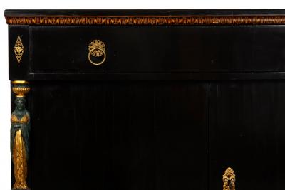 Fine Austrian Empire Black Lacquered Cabinet Sideboard circa 1820