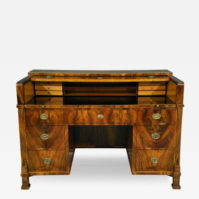 Fine Biedermeier Walnut Drop Front Desk Vienna c 1825 