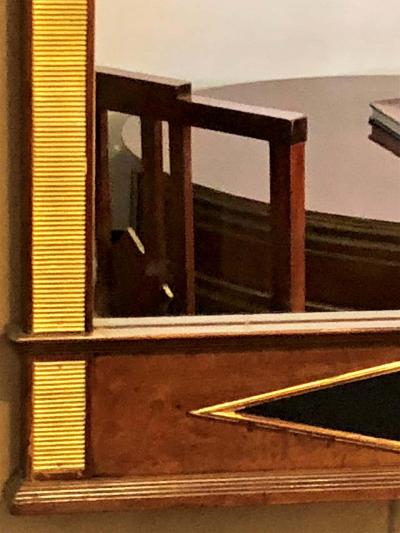 Fine Bronze Mounted Mahogany Ebonized Russian Neoclassical Wall Mirror