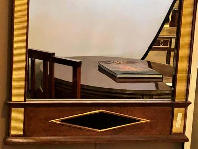 Fine Bronze Mounted Mahogany Ebonized Russian Neoclassical Wall Mirror