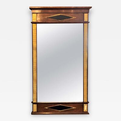 Fine Bronze Mounted Mahogany Ebonized Russian Neoclassical Wall Mirror