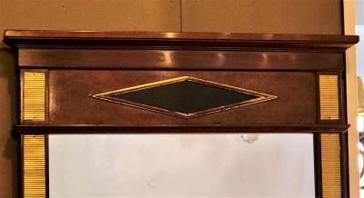 Fine Bronze Mounted Mahogany Ebonized Russian Neoclassical Wall Mirror
