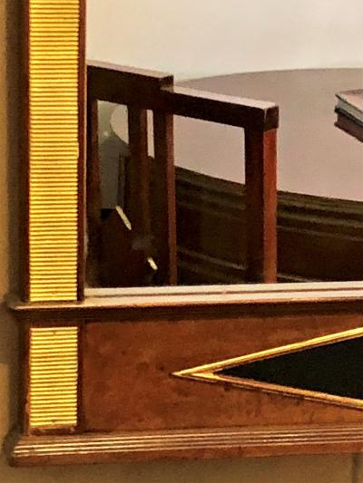 Fine Bronze Mounted Mahogany Ebonized Russian Neoclassical Wall Mirror