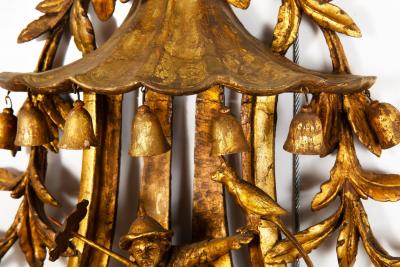 Fine Chinese Chippendale Pagoda Carved Giltwood Wall Mirror English c 1775