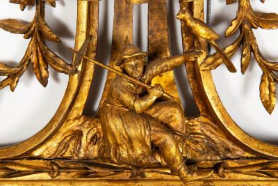 Fine Chinese Chippendale Pagoda Carved Giltwood Wall Mirror English c 1775