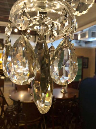 Fine Cut Crystal Georgian Chandelier with Large Pendants