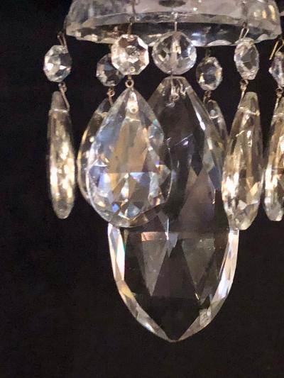 Fine Cut Crystal Georgian Chandelier with Large Pendants
