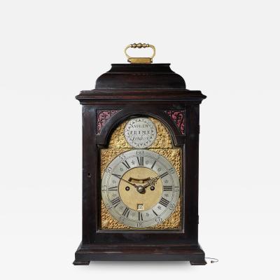 Fine Ebonized George II Eight Day Table Clock with Dutch Striking and Trip Rep