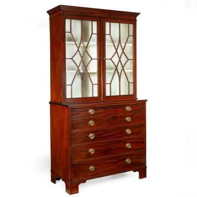 Fine English George III Antique Mahogany Secretary Desk circa 1780