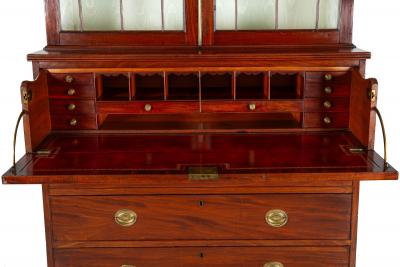 Fine English George III Antique Mahogany Secretary Desk circa 1780