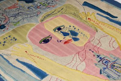 Fine European Mid Century Artist Tapestry 4 5 x 5 1 