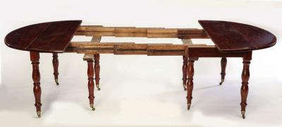 Fine French 18th Century Mahogany Extending Drop Leaf Dining Table
