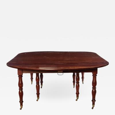Fine French 18th Century Mahogany Extending Drop Leaf Dining Table