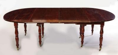 Fine French 18th Century Mahogany Extending Drop Leaf Dining Table