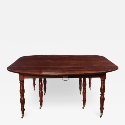 Fine French 18th Century Mahogany Extending Drop Leaf Dining Table