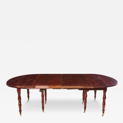 Fine French 18th Century Mahogany Extending Drop Leaf Dining Table