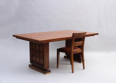 Fine French 1930s Mahogany Dining Writing Table 8 matching chairs available 