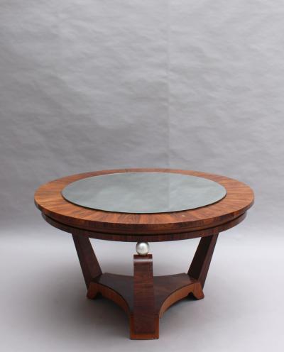 Fine French 1930s Palisander Gueridon with a Mirror Top