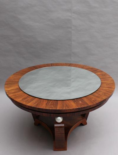 Fine French 1930s Palisander Gueridon with a Mirror Top