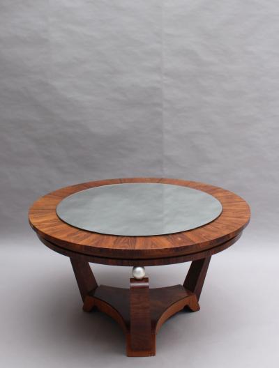 Fine French 1930s Palisander Gueridon with a Mirror Top