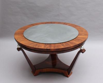 Fine French 1930s Palisander Gueridon with a Mirror Top