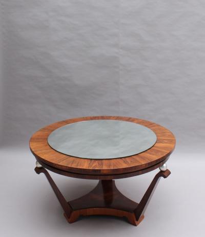 Fine French 1930s Palisander Gueridon with a Mirror Top