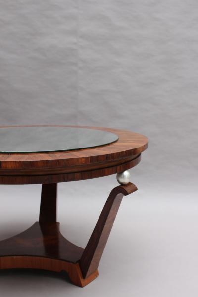 Fine French 1930s Palisander Gueridon with a Mirror Top