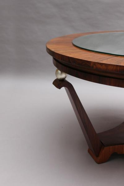 Fine French 1930s Palisander Gueridon with a Mirror Top