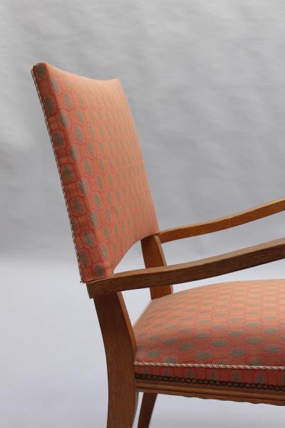 Fine French 1950s Lime Oak Bridge Armchair