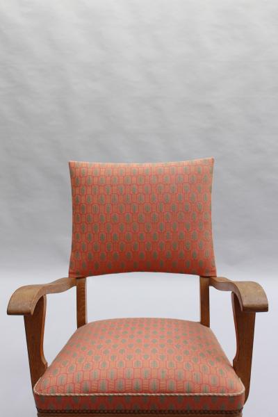 Fine French 1950s Lime Oak Bridge Armchair