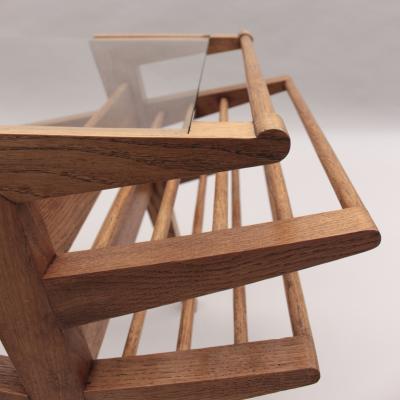 Fine French 1950s Oak and Glass Coffee Table by Maxime Old