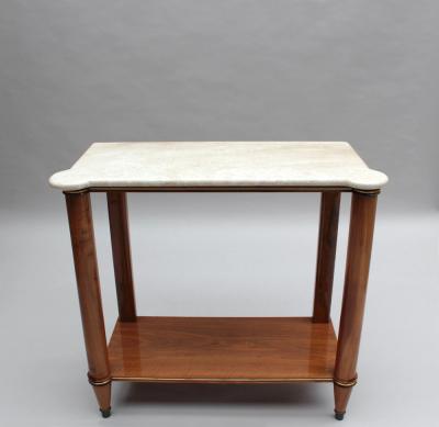 Fine French 1950s Two Tiered Walnut Console