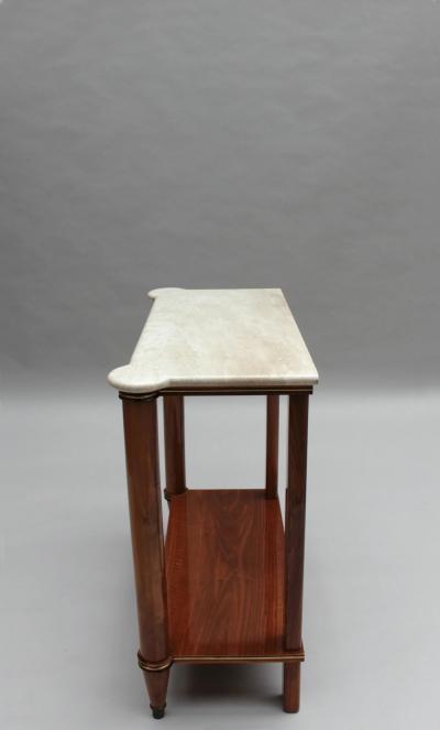 Fine French 1950s Two Tiered Walnut Console