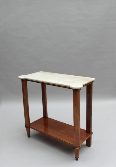 Fine French 1950s Two Tiered Walnut Console