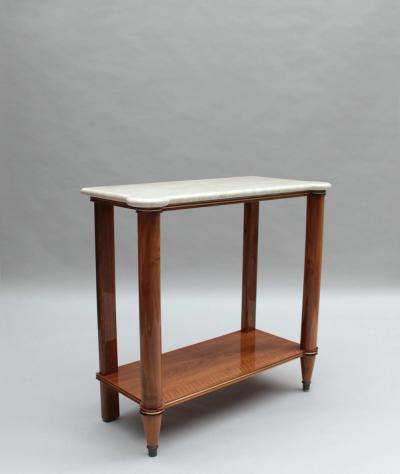 Fine French 1950s Two Tiered Walnut Console