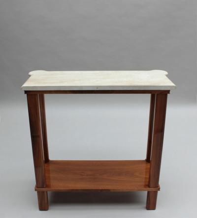 Fine French 1950s Two Tiered Walnut Console