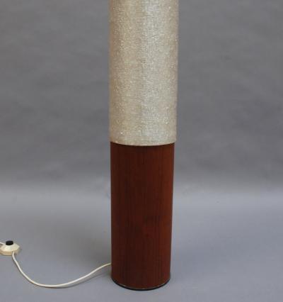 Fine French 1950s Veneered Metal and Plastic Floor Lamp