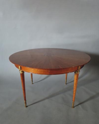 Fine French Art Deco Extendable Walnut Round Table